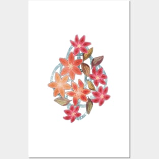 Cute Lilies and Leaves Posters and Art